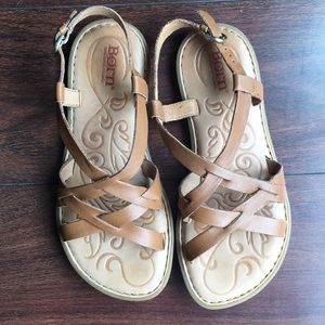 Born tan leather sandals size 6